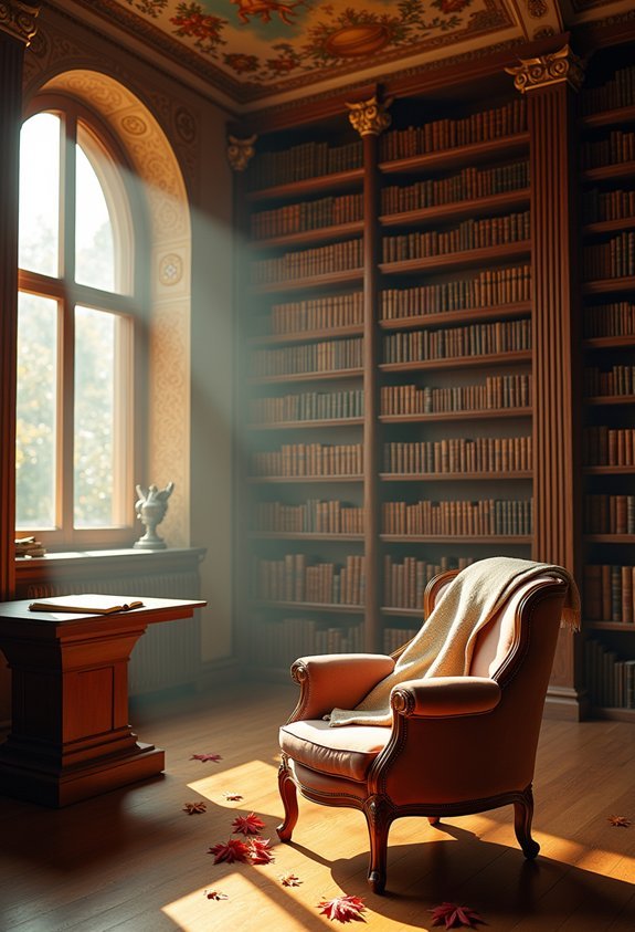 baroque library with treasures