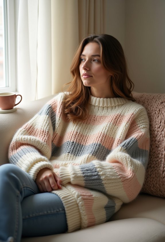 bold striped oversized knit