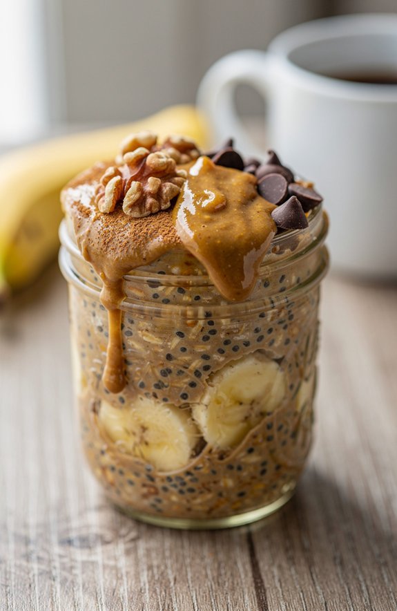 coffee banana oat bowl preparation