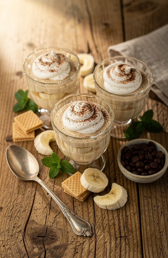 coffee infused banana pudding cups
