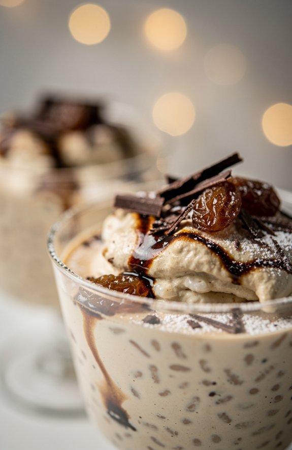 coffee infused raisin ricotta dessert