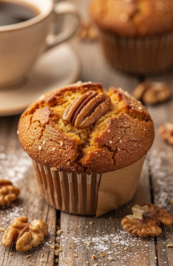 coffee walnut crumble muffins