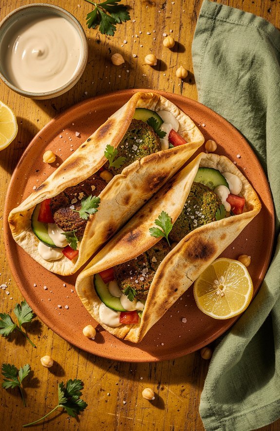 comforting baked falafel wraps