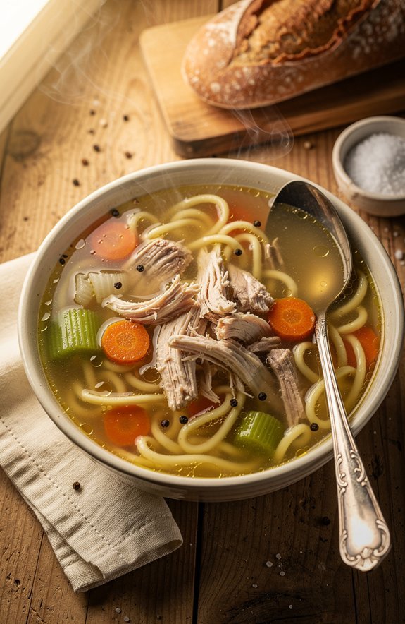 comforting chicken noodle soup
