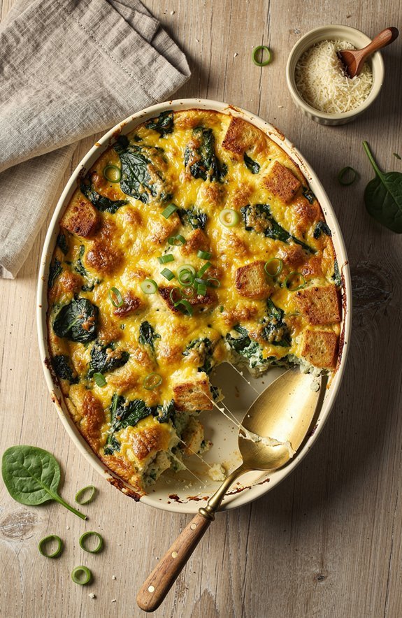 comforting spinach cheese casserole