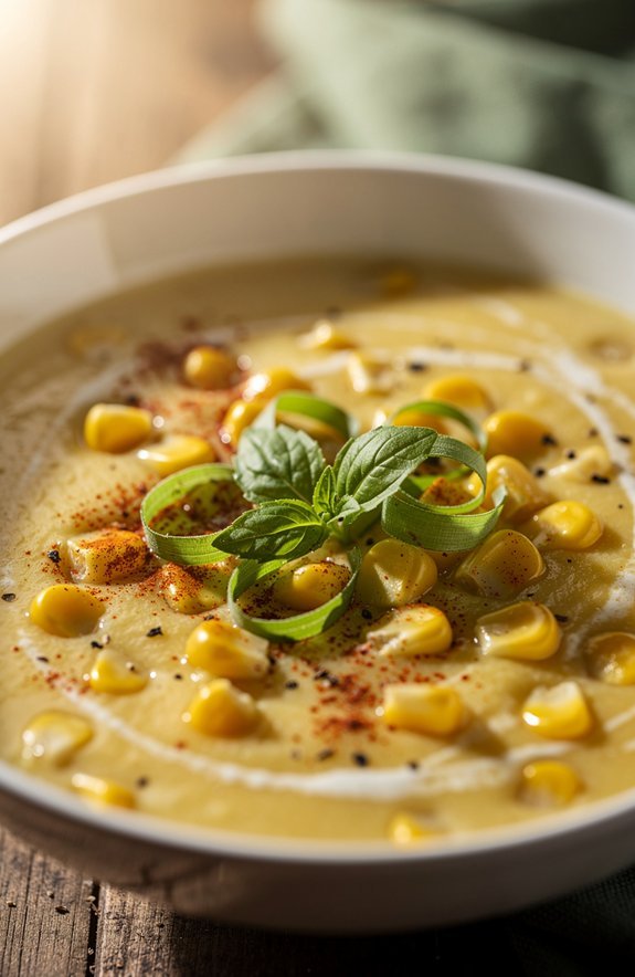 corn stock enhances summer soup