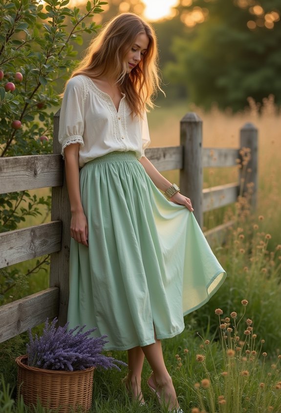 cottagecore midi skirt inspiration