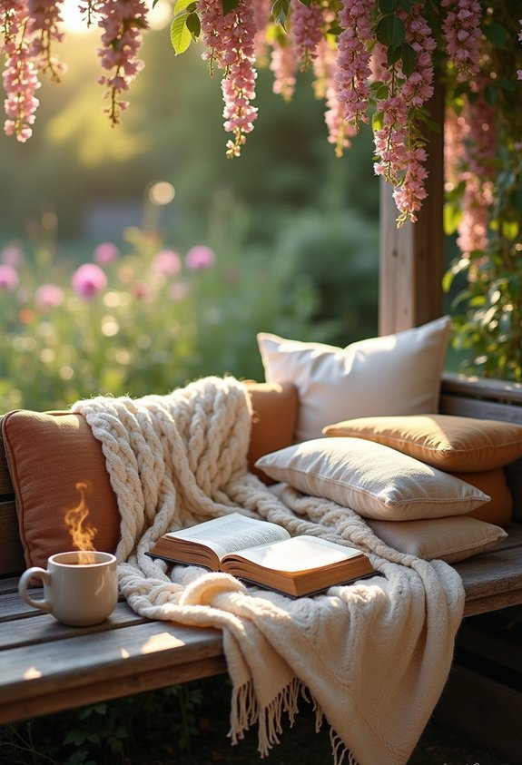 cozy backyard reading nook