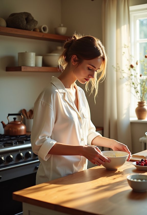 cozy breakfast in pajamas