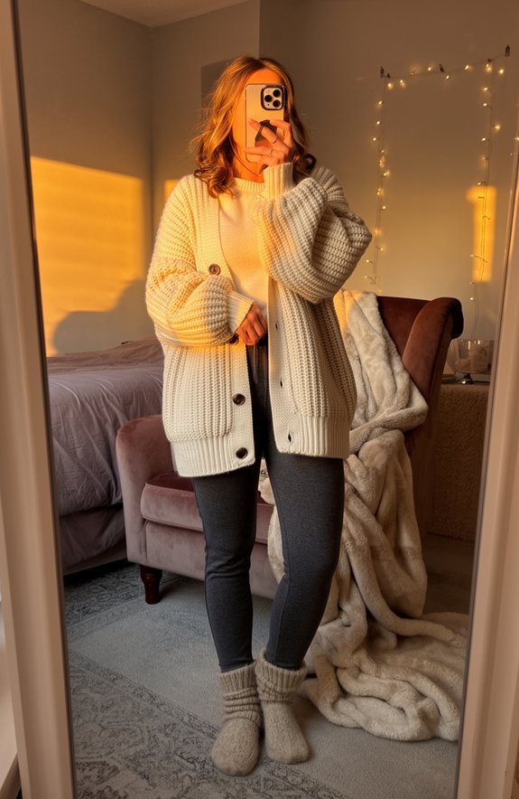 cozy chic cardigan and joggers