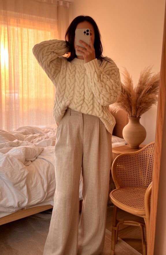 cozy elegant sweater ensemble