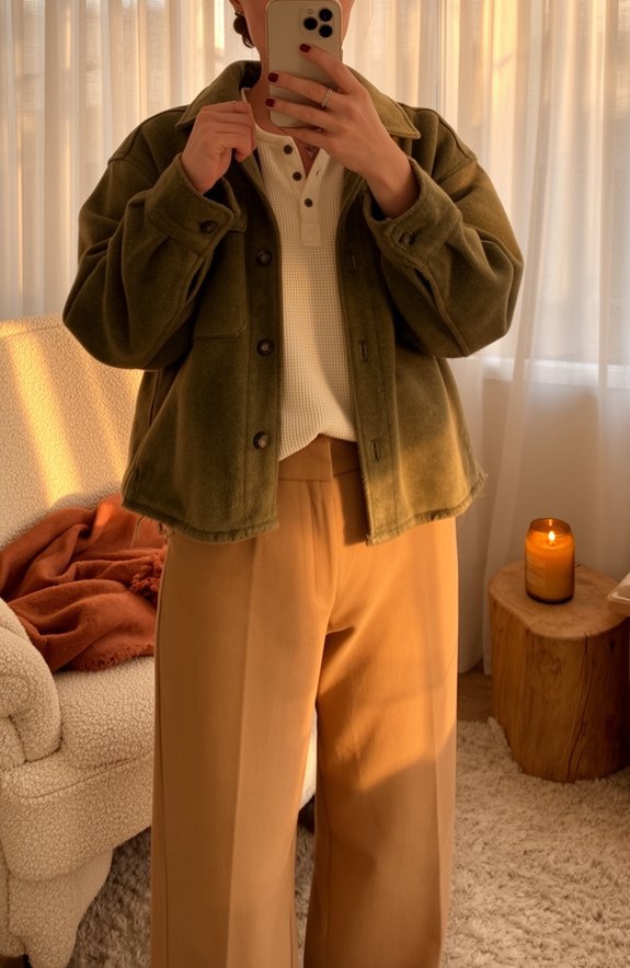 cozy fleece shacket styling