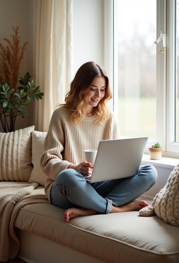cozy home office routine