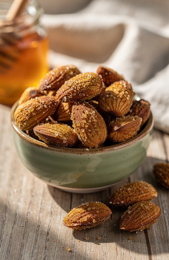 cozy honey roasted almonds
