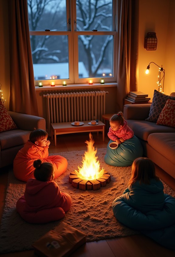 cozy living room camping