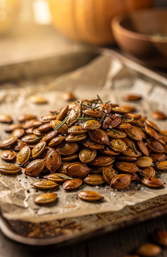 cozy maple roasted pumpkin seeds