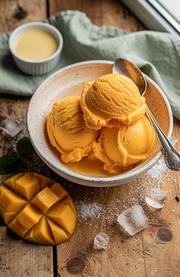 cozy nostalgic mango ice cream