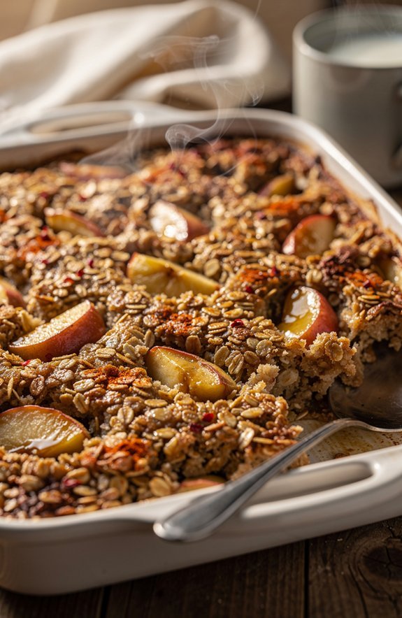 cozy oatmeal bake with apples