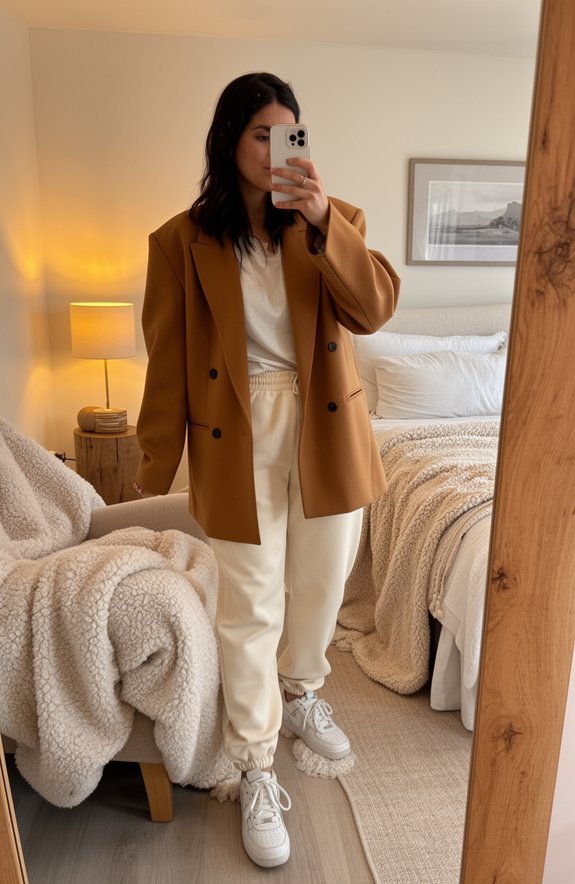 cozy oversized blazer combo