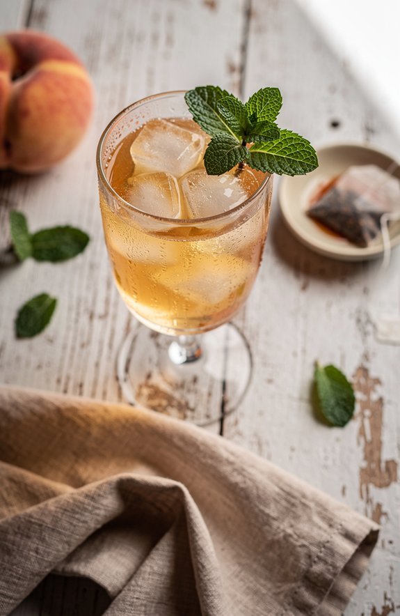 cozy peach herbal tea