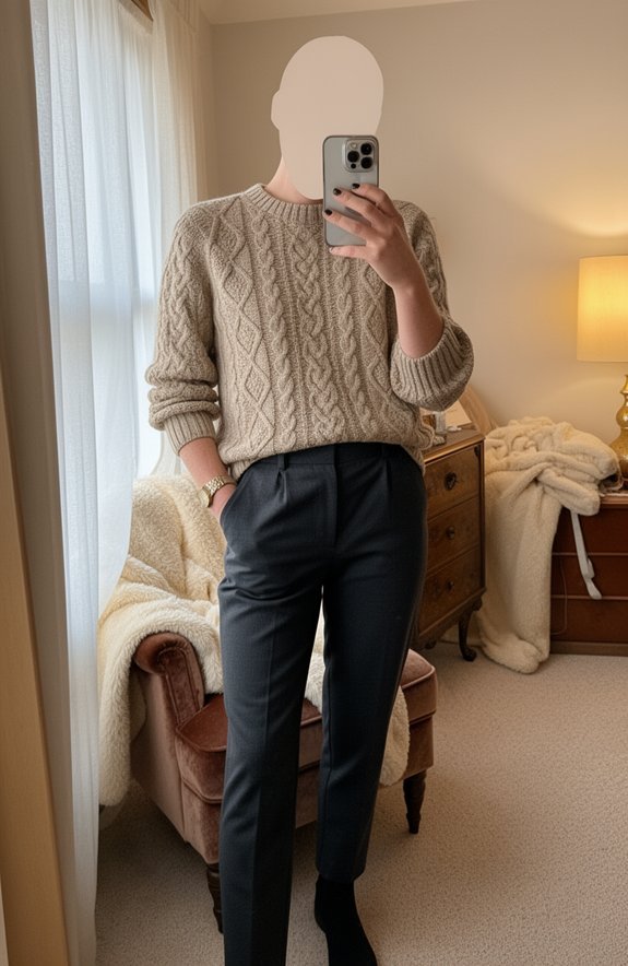 cozy professional winter outfit