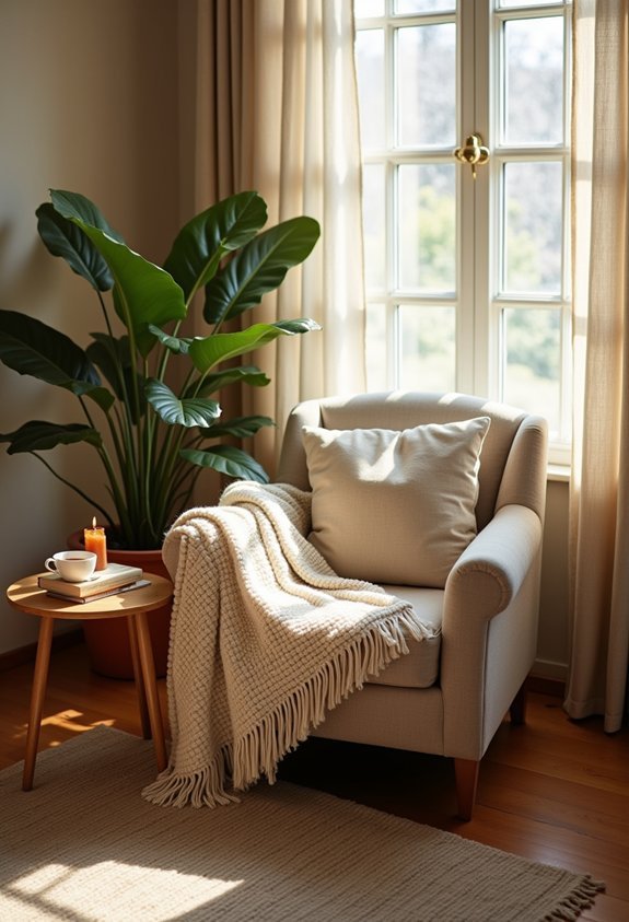 cozy reading corner setup