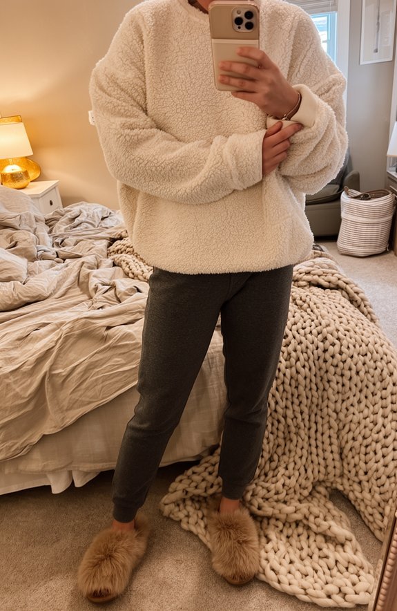 cozy sherpa and joggers