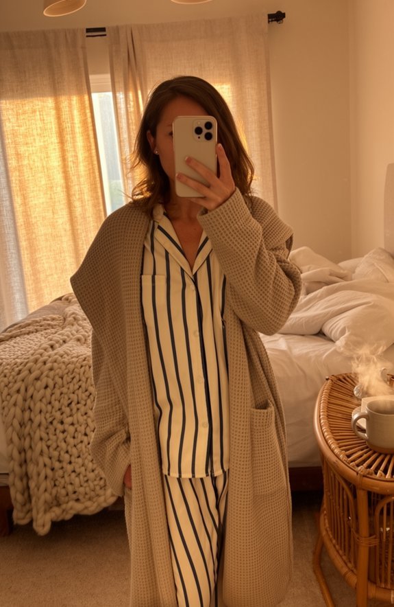 cozy striped pajama ensemble