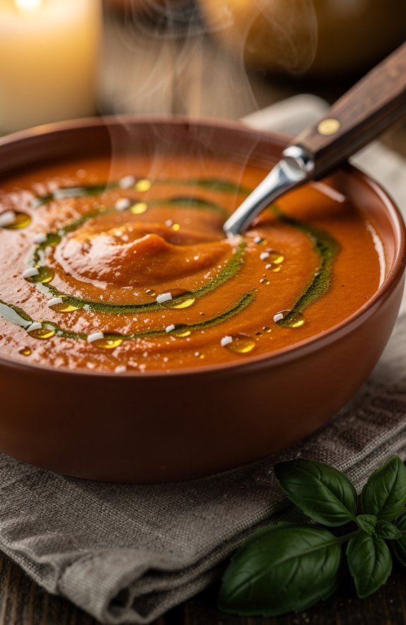 cozy tomato soup preparation