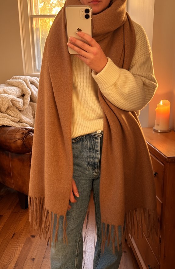 cozy wool blend scarves