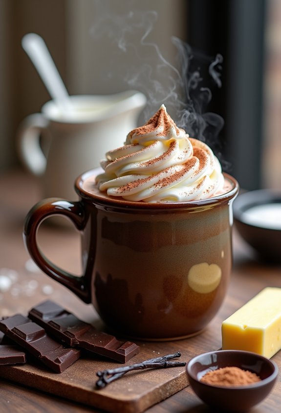 creamy mug chocolate preparation