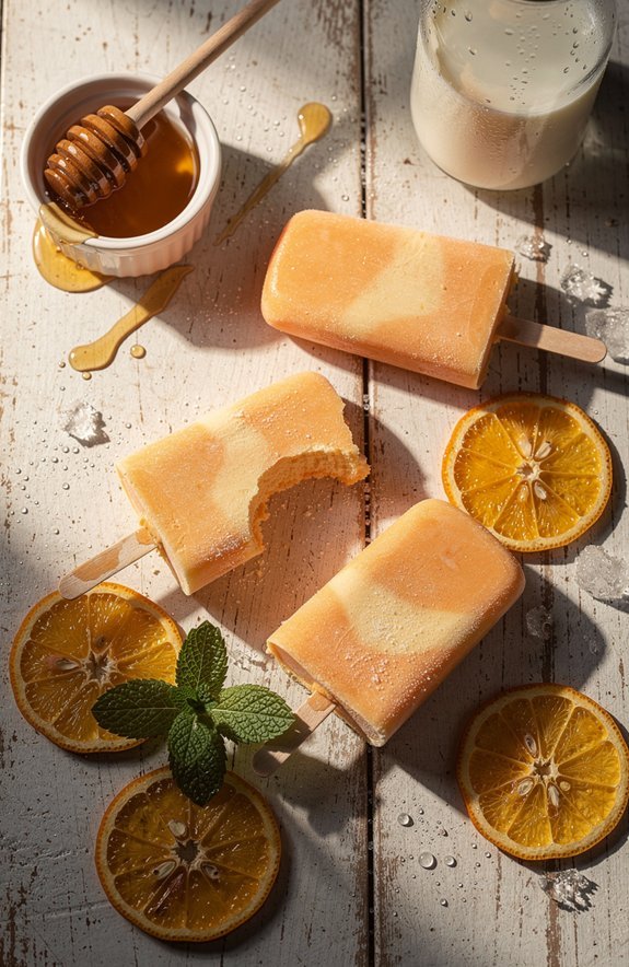 creamy nostalgic orange popsicles