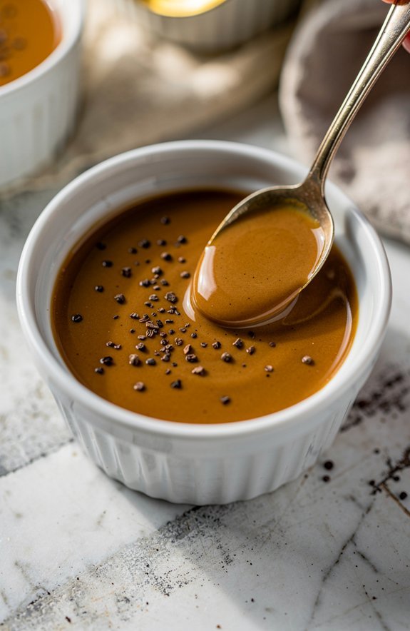 delicate coffee custard preparation