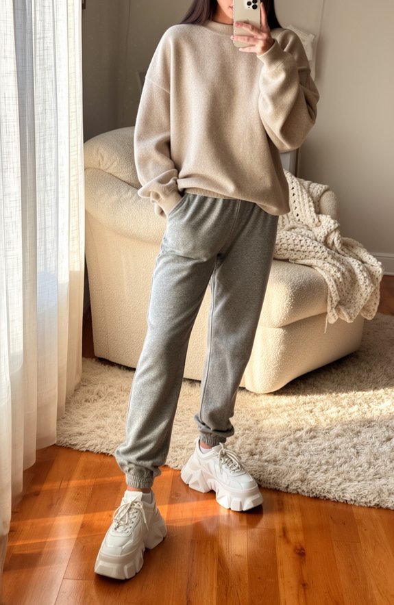 elevate joggers with sneakers