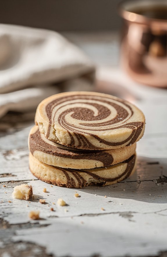 espresso swirl shortbread cookies