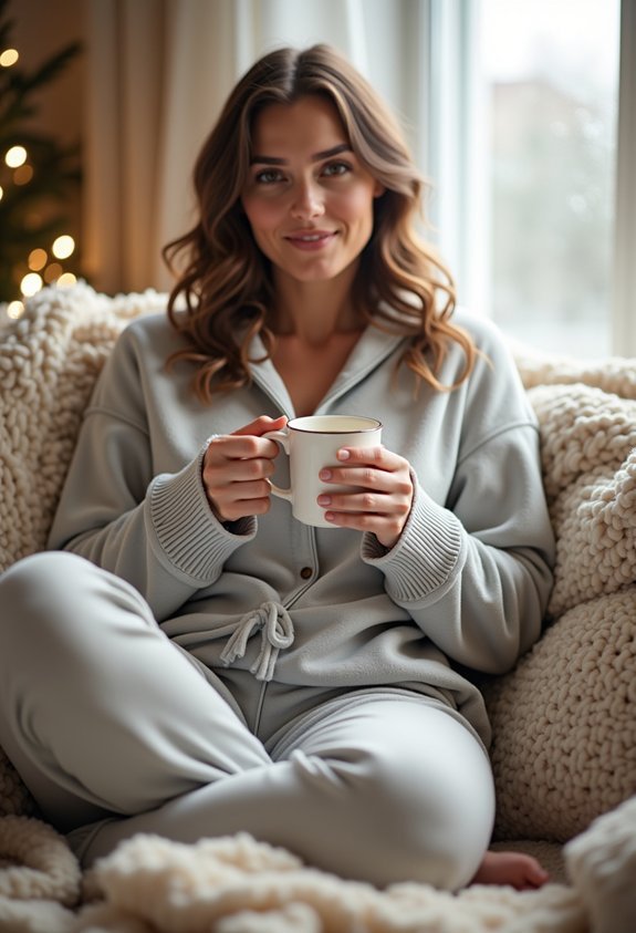 fleece lined cozy loungewear set