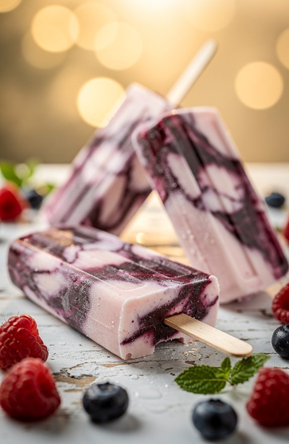 freeze yogurt berry pops