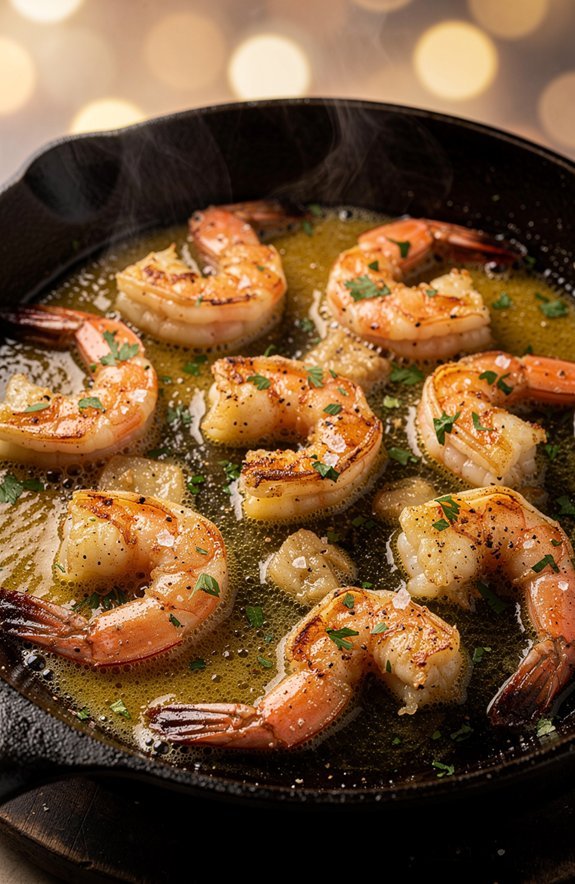 garlic butter shrimp skillet