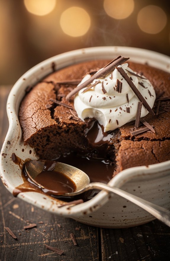 mocha pudding with cream