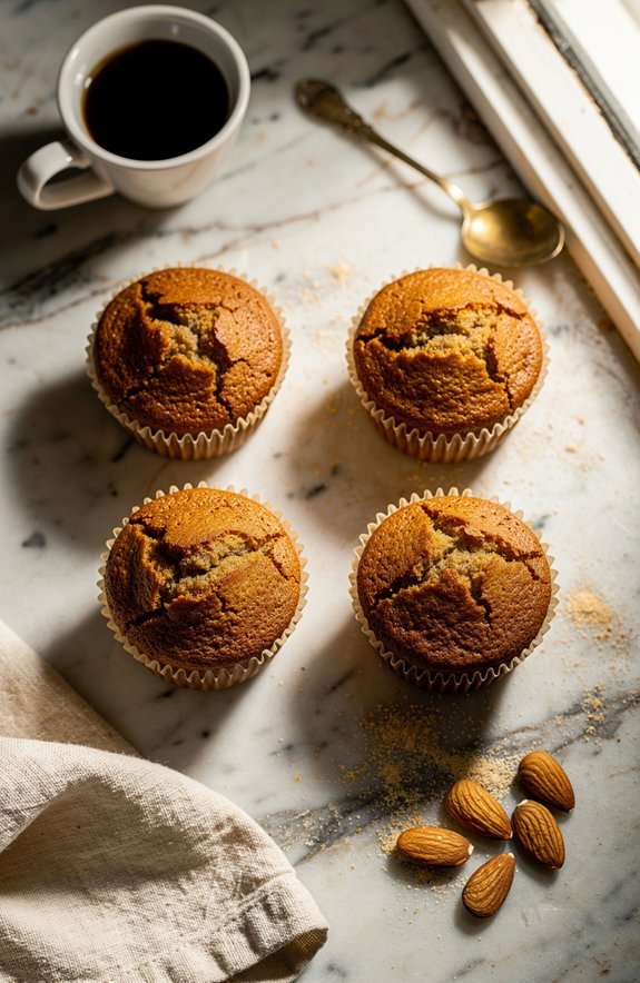 nutty coffee almond muffins
