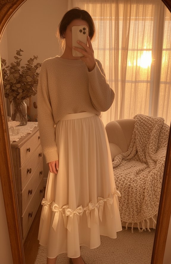 romantic ribbon trimmed skirts