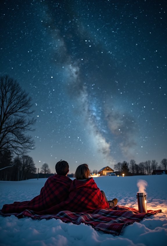 stargazing on a winter evening