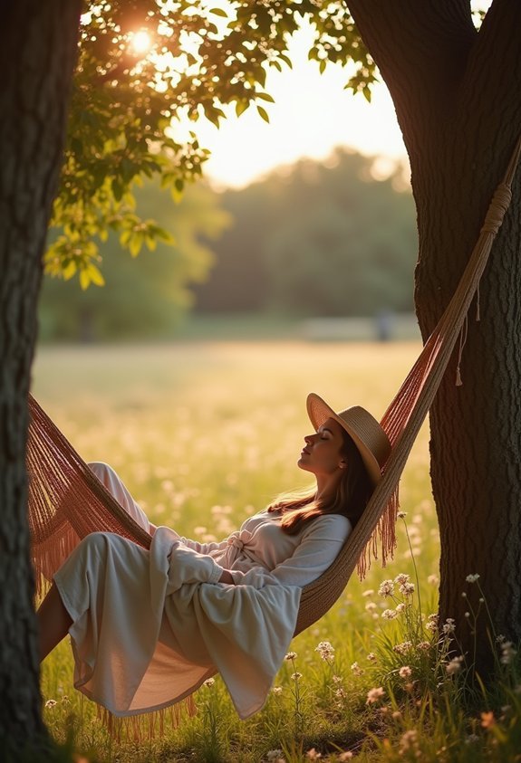 sun dappled nap under trees