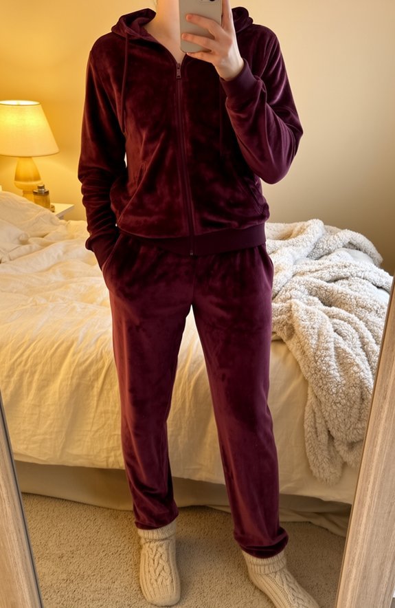 thrifted cozy velour tracksuits