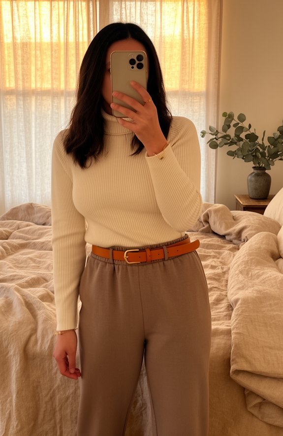 turtleneck and joggers style