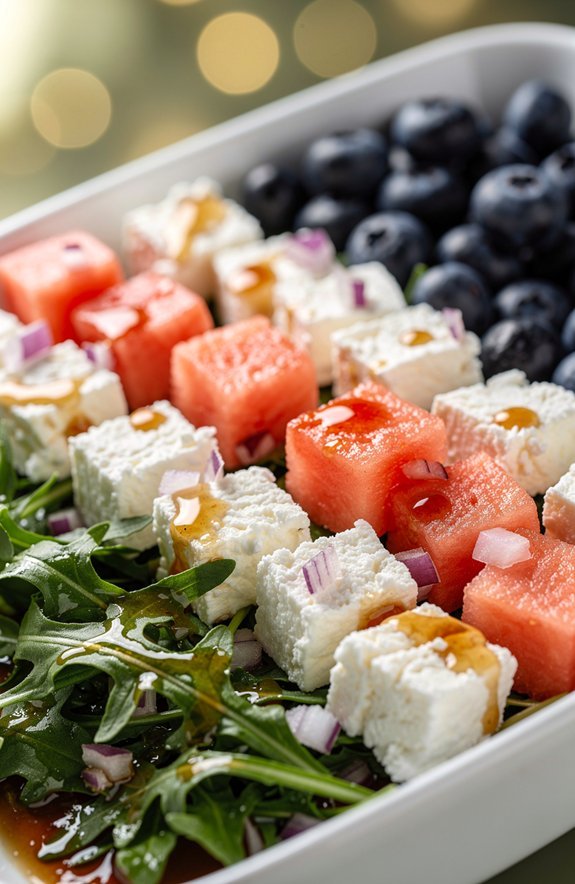 vinaigrette arugula watermelon feta