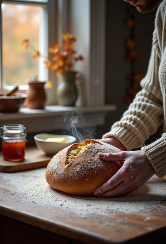 warmth of homemade bread