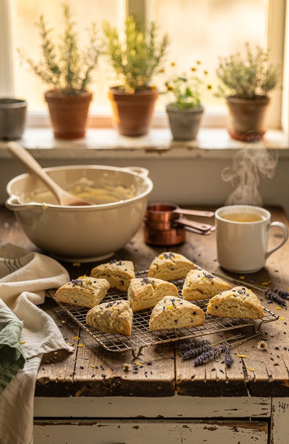 spring inspired baking in kitchen